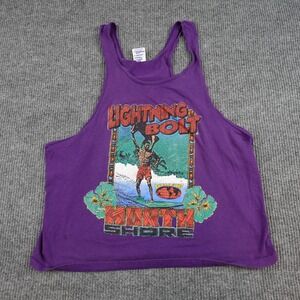 Vintage Lightning Bolt Shirt Mens 2XL Purple North Shore Surf Tank Top Hawaii
